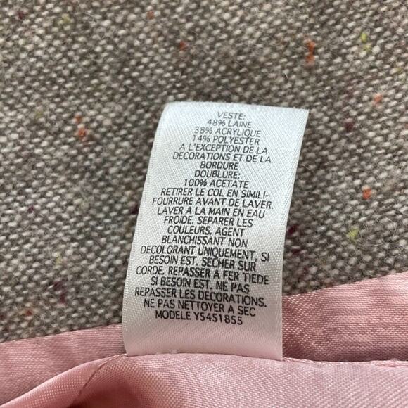 Guess Jeans Coat Womens Medium Wool Blend Pea Jacket Embroidered Beaded Lined - Picture 16 of 16